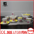 P &amp; T 2015 nuevo producto de hueso china conjunto de café conjunto flores diseño elegante